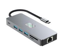 ordinarYone 11 in 1 USB C a HDTV VGA Multiport Hub Docking Station Con Gigabit Ethernet Card Reader 3 Porta USB3.0 PD100W Chargin