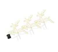 ordinarYone 3pcs renna natale percorso luce decorazioni esterne alimentato a batteria LED Pathway Marker Yard pali