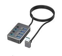 ordinarYone Adattatore USB a 4 porte con interruttori LED indipendenti per ogni porta, tra cui USB 3.0 a 5 Gbps e USB 2.0 per vari dispositivi