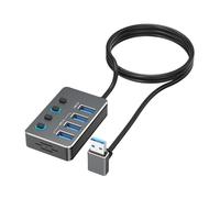 ordinarYone Adattatore USB a 4 porte con interruttori LED indipendenti per ogni porta, tra cui USB 3.0 a 5 Gbps e USB 2.0 per vari dispositivi