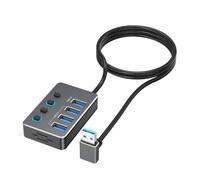 ordinarYone Adattatore USB a 4 porte con interruttori LED indipendenti per ogni porta, tra cui USB 3.0 a 5 Gbps e USB 2.0 per vari dispositivi
