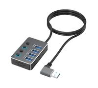 ordinarYone Adattatore USB a 4 porte con interruttori LED indipendenti per ogni porta, tra cui USB 3.0 a 5 Gbps e USB 2.0 per vari dispositivi