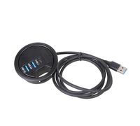 ordinarYone Adattatore USB montato da tavolo con 2 porte USB 3.0 e 1 porta di tipo C, design salvaspazio per computer, luce LED blu