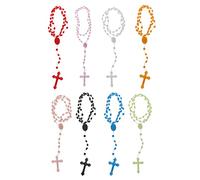 ordinarYone Collana con rosario, colori casuali, con perline luminose, gioiello cattolicesimo, da indossare tutti i giorni