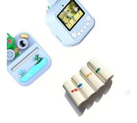 ordinarYone Confezione da 1 fotocamera digitale per bambini, con lenti in ABS, custodia protettiva per lettore di schede di memoria da 32 GB e 4 rotoli di carta fotografica
