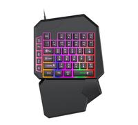 ordinarYone Tastiere e mouse da gioco a mano singola 40Keys USB Cord RGBs Retroilluminato da polso ergonomico feedback meccanici