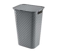 Ordinett Kubica Portabiancheria, Polipropilene, Grigio Scuro, Medio, 50 L