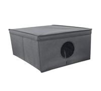 Ordinett Scatola contenitore Grey M | Grigio | 48x36x19 cm | Pieghevole | Con oblò trasparente