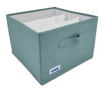 Ordinett Scatola contenitore Mint Cubo | Verde salvia | 29x29x18,5 cm | Divisori in tessuto