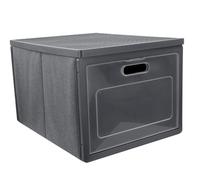 Ordinett Scatola contenitore modulare Grey | Grigio | 41x31x25 cm | Pieghevole | Apertura frontale | Due manici laterali