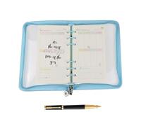 Ordner Journal Umschlag 6 Ring Schutzhülle Aus Transparentem PVC Mit Reißverschluss 25,4 x 17,8 cm | Planer Hülle Für Nachfüllbares Notizbuch Büro Schule Zuhause Reise Hochzeit Organizer Zubehör