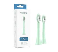 ORDO Testine di ricambio per spazzolino elettrico Sonic+, per la pulizia dei denti, rimozione della placca, lucidatura del silicone e pulizia profonda, adulti, verde menta (confezione da 2)