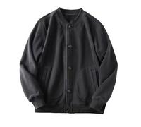 ORDOBO Giacca in Pile da Uomo - Giacca Invernale da Uomo Tascabile Casual Sciolto Tinta Unita Spesso Caldo Abbigliamento da Esterno Moda Classica Streetwear Antivento, Grigio, XXL