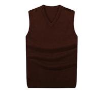 ORDOBO Gilet in Maglia da Uomo - S-6Xl Uomo Pullover Senza Maniche Maglione Gilet Autunno Inverno Maglieria in Cotone Casual Vintage Business Ufficio Scollo A V Top Slim,6XL
