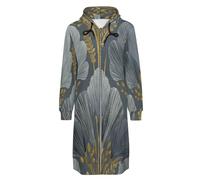 ORDOBO Lungo Felpa Donna con Zip Cappuccio Floreale nero Giacca leggera con cappuccio a maniche lunghe cappotto casual con tasca cardigan XL