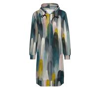 ORDOBO Lungo Felpa Donna con Zip Cappuccio Modello astratto Giacca calda e ampia a maniche lunghe con cappuccio e tasca in alto autunno inverno L
