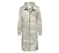 ORDOBO Lungo Felpa Donna con Zip Cappuccio nuvole dei cartoni animati Felpa con coulisse a maniche lunghe vestibilità ampia giacca taglie forti con tasca soprabito 5XL