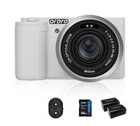 ORDRO G730 - Fotocamera mirrorless con video 5K, AF/MF, zoom ottico 12X, 3,2 pollici con schermo vari-angolo mirrorless fotocamera digitale con scheda SD da 64 GB (Standard Bundle, Bianco)