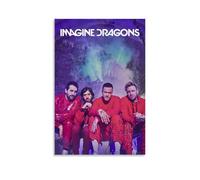 OREAUORN Imagine Dragons(2) Poster da parete su tela con copertura estetica vintage, poster decorativo per soggiorno, camera da letto, 50 x 75 cm, senza cornice