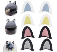 Orecchie da Casco 4 Paia Orecchie da Gatto Decorative Carine in 4 Colori per Casco Gatto ABS Autoadesivo per Scooter Bici Elettrica, Decorazione