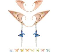 Orecchie da Elfo, 2pcs Orecchie Da Elfo Cosplay, Orecchie a Punta in Lattice, Orecchie da Fata, Elf Ears, Orecchie Elfo Lattice, Elfo Orecchio Fata, Accessori Orecchie da Elfo, Feste da Elfo