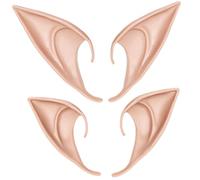 Orecchie da elfo di Halloween per donne e uomini, orecchie da fata folletto per cosplay da elfo fata, costume per ragazze e ragazzi, punte per orecchie a punta, decorazioni per feste di Natale (2 paia