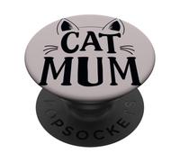 Orecchie da gattino e baffi super carino gatto mamma PopSockets PopGrip Adesivo