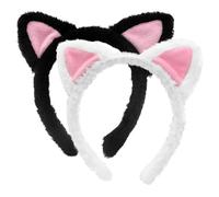 Orecchie da Gatto Cerchietto Orecchie Gatto Orecchie Gatto Nero Peluche Cat Ears per Bambina, Carnevale, Mascherata, Cosplay (2 Pezzi)