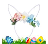 Orecchie Di Coniglio Pasquale,Fascie E Bande Per Capelli Con Fiori - Orecchie Da Coniglio Per Bambini Per La Festa Di Pasqua,per Bambini e Donne per Natale Halloween San e Costumi