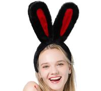 Orecchie di coniglio per bambini - Accessori per costume con orecchie di coniglio - Copricapo in peluche con orecchie di coniglio, simpatico costume per bambini e compleanni di Pasqua