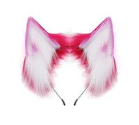 Orecchie fatte a mano Fascia Tinta unita Peloso Peluche Animale Cerchio Capelli Anime Vestito Partito Cosplay Costume Accessori per Capelli Orecchie Fascia