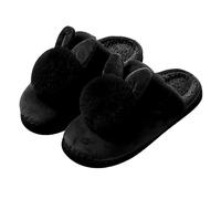 Orecchie Lunghe Singoli Uomini E Donne Coppie Inverno Caldo Pavimento In Legno Addensato Indoor Pantofole Calde Pantofole di Cotone Grandi Pantofole Scarpe Da Tennis per Le Donne, Nero , 37.5 EU