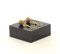 Orecchini 1 Perla Agata Crazy Lace 8 MM IN Acciaio Dorato Inossidabile