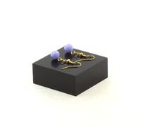 Orecchini 1 Perla Agata Crazy Lace Blu 8 MM IN Acciaio Dorato Inossidabile