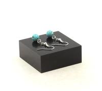 Orecchini 1 Perla Howlite Turchese 8 MM IN Acciaio Inoxydable. Fatto