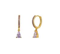 Orecchini 100% Reale Hoop per Le Donne Goccia D'Acqua Colorato Zircone Rotondo Orecchini Pendientes Gioielli Fine, LYLSSSDH, Pelliccia 1