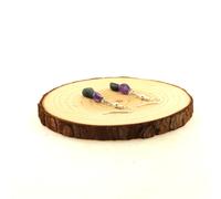 Orecchini 2 Perle Auralite + Quarzo A Rutilato Verde IN Acciaio Inossidabile