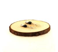 Orecchini 2 Perle Tormalina Schörl + Howlite IN Acciaio IN Fr