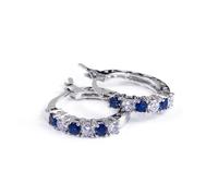 Orecchini 2 pezzi con zircone blu, orecchini accessori in stile retrò, orecchini a loggia placcati in oro, orecchini a low-allergy, accessori regalo per donna