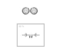 Orecchini 3 Mm Zirconio Cristallo Rotondo Argento Massiccio 925 Rodio Gioielli