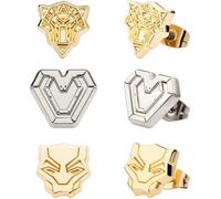 Orecchini 3 Stud Ufficiali WAKANDA FOREVER Marvel Black Panther Set