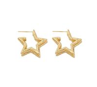 Orecchini 3D Star per donna, design unico di pentagramma a trama a doppio strato, perfetto per abbigliamento quotidiano, regalo
