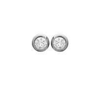 Orecchini 4 Mm Zirconio Cristallo Rotondo Argento Massiccio 925 Rodio Gioielli