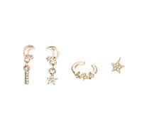 Orecchini, 4 Pezzi/Set da Donna Bohemian Hollow Moon Star Rettangolo Charms Strass Ear Stud Orecchini Gioielli Regalo di Alta qualità Practical