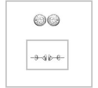 Orecchini 5 Mm Zirconio Cristallo Rotondo Argento Massiccio 925 Rodio Gioielli