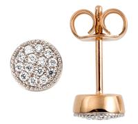 Orecchini 585 Oro Rosso Con 28 Diamanti Brillanti 0,13ct. Orecchini Donna