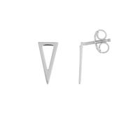 Orecchini A Barra A Triangolo Aperto In Oro Bianco 14K Reale 10Mm