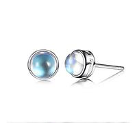 Orecchini a Bottone Blue Moonlight per Donne Orecchini a Bottone Moonstone Orecchino con Pietre preziose Naturali Durevole e utile Nice Processing