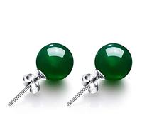 Orecchini a Bottone cabochon in Agata Semplice, Verde Creativo e utile Practical And Attractive