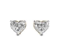 Orecchini a bottone classici a forma di cuore in argento sterling 925 | Placcatura in oro n. Pietra: 2 | Dimensioni gemma: 1,50-1,99 mm | Peso: 3 ct | Forma: cuore | 3,8 grammi |LKE_G_00232